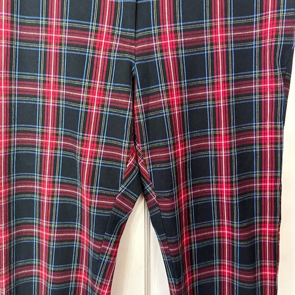 J Jill Womens Pants Size 16 Premium Bi-Straight Madras Plaid Trousers Raw Hem - Picture 4 of 9